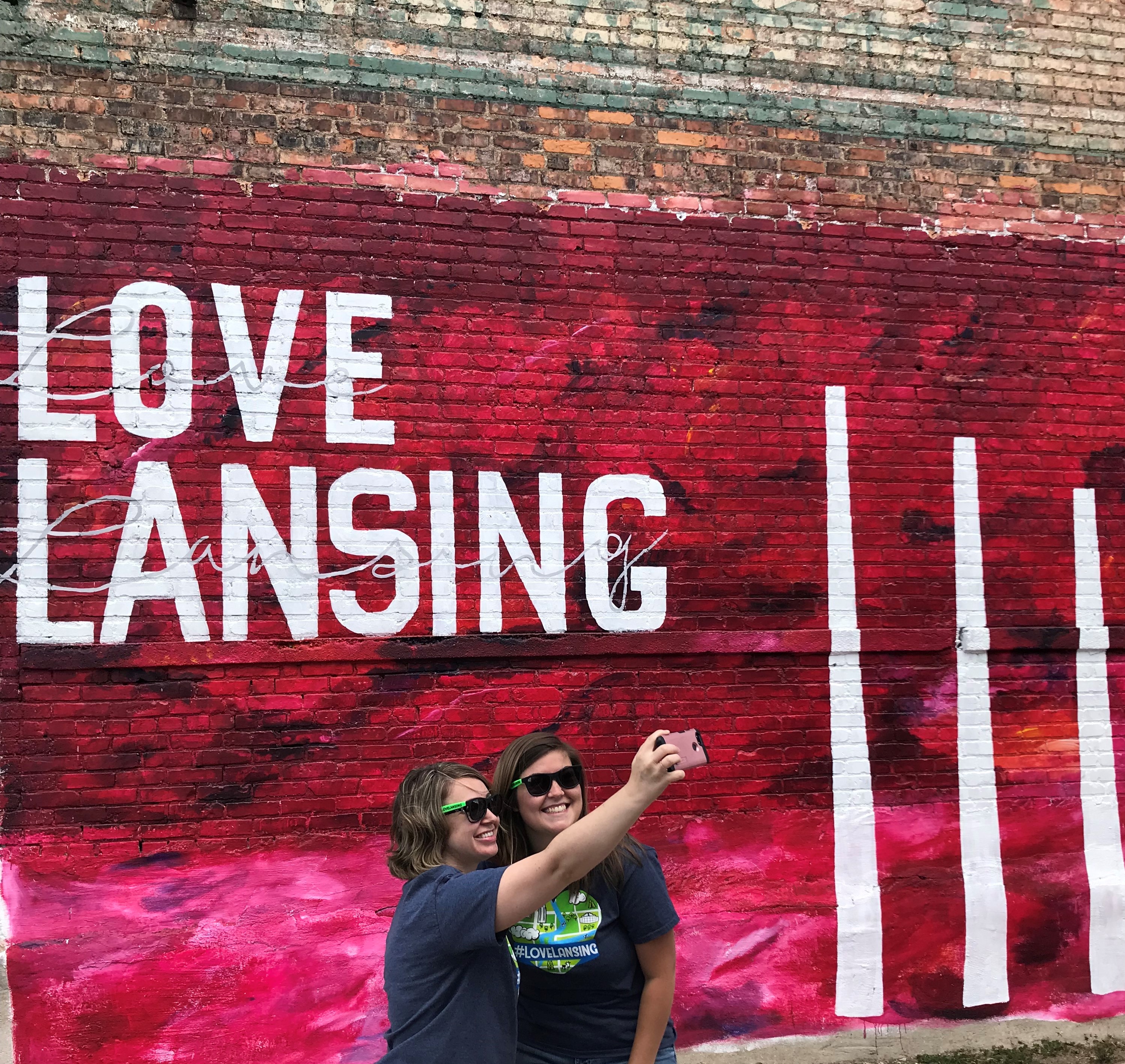 Love Lansing Mural Selfie