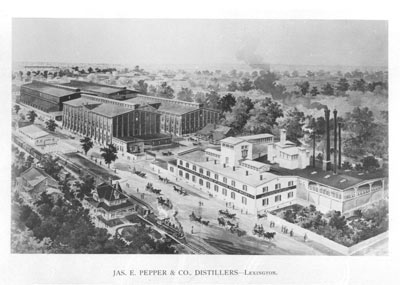 James Pepper distillery historic lithograph.