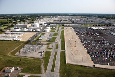 An aerial view of the Toyota Georgetown plant.