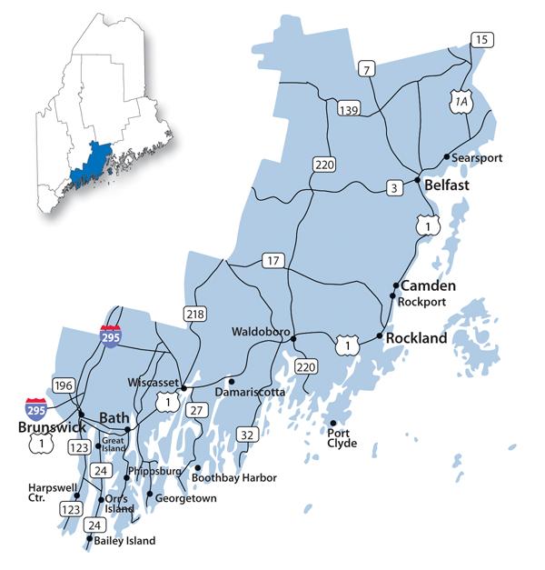 midcoast map of maine coastline Maine S Midcoast Islands Hotels Recreation Attractions midcoast map of maine coastline