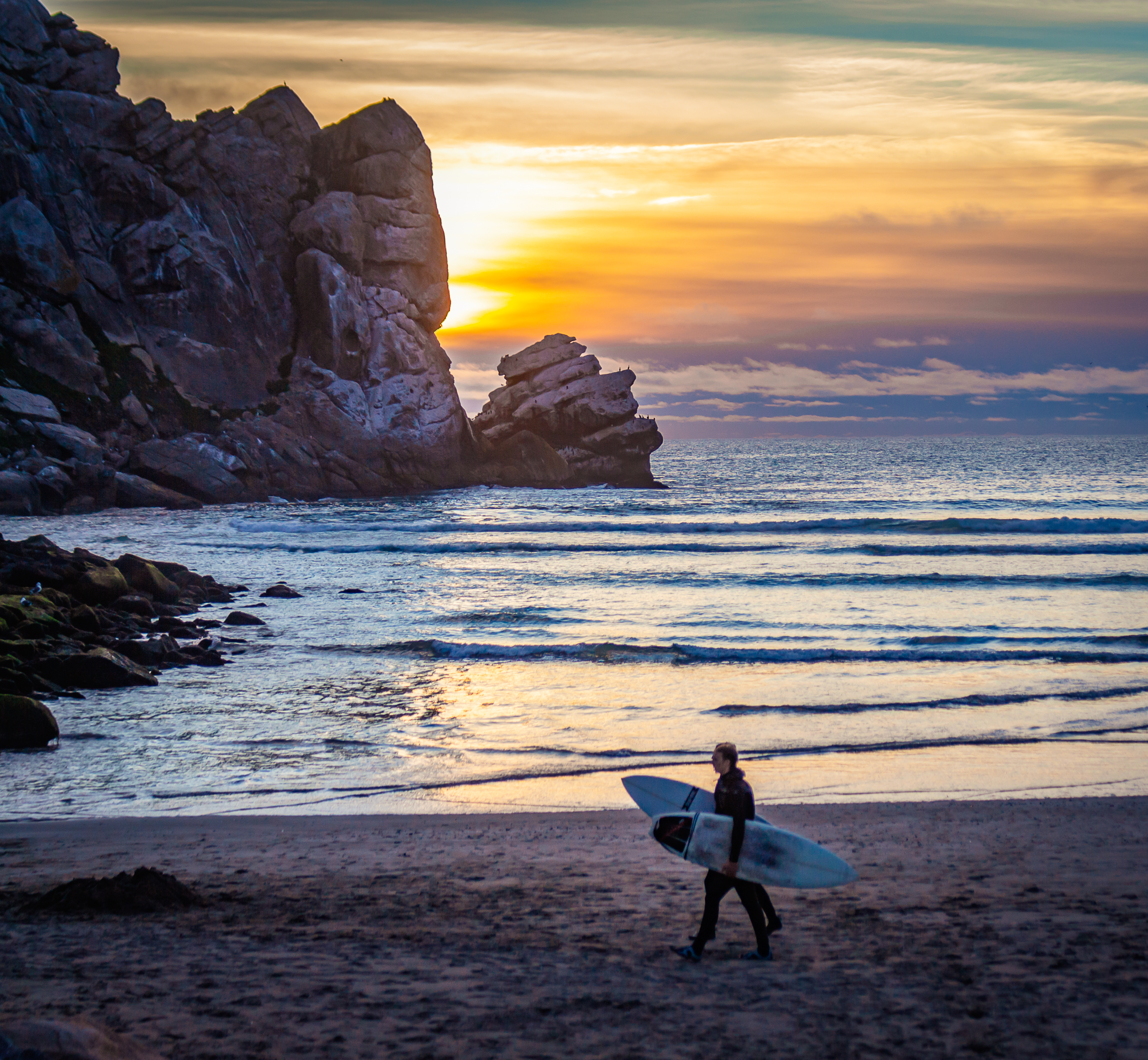 Rock Surfers at Sunset