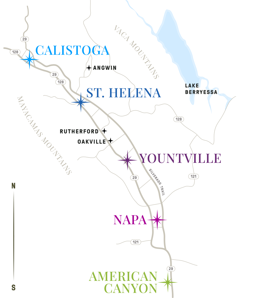 Map of Napa Valley