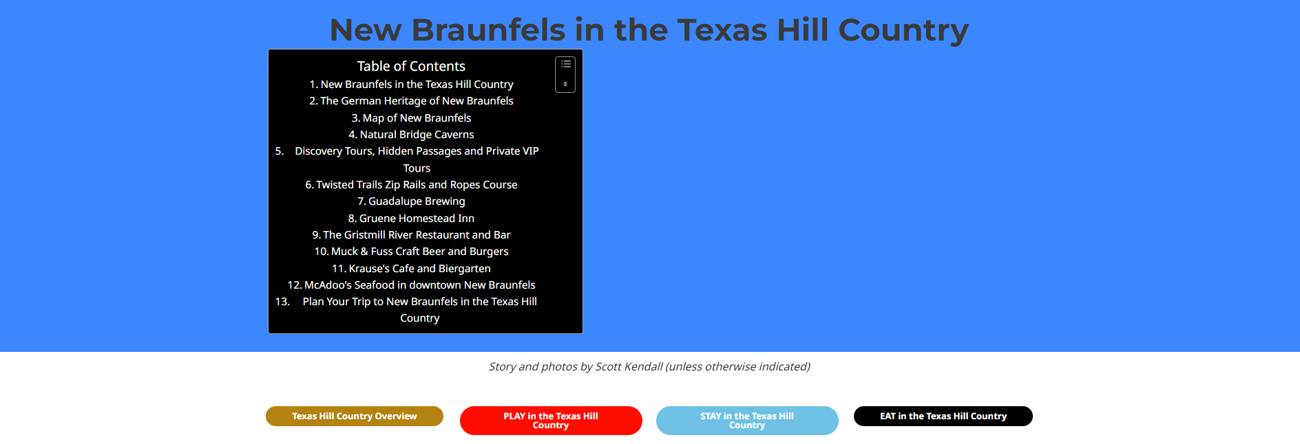 New Braunfels in the Texas Hill Country