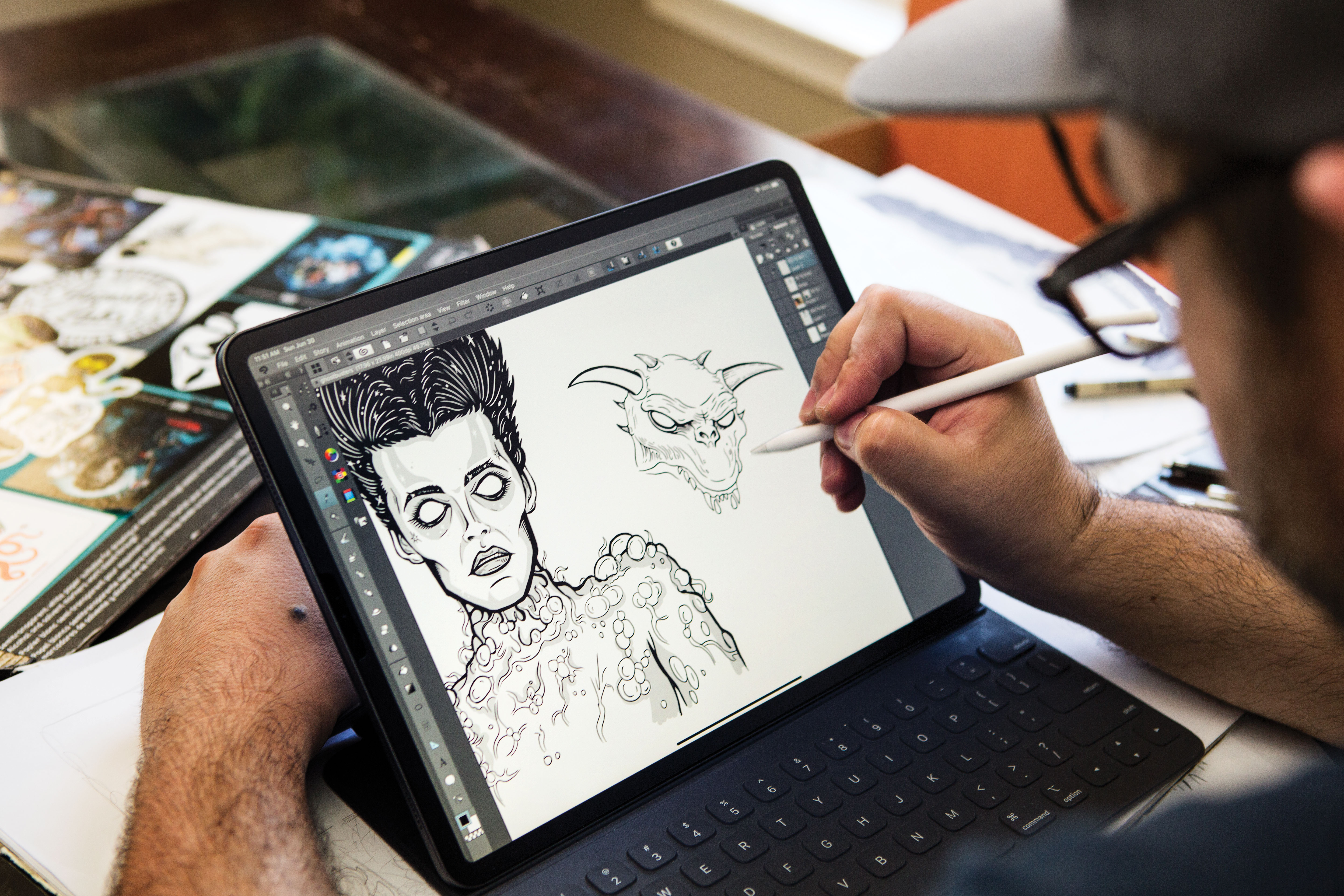 Ghostbusters characters come to life on a digital art pad