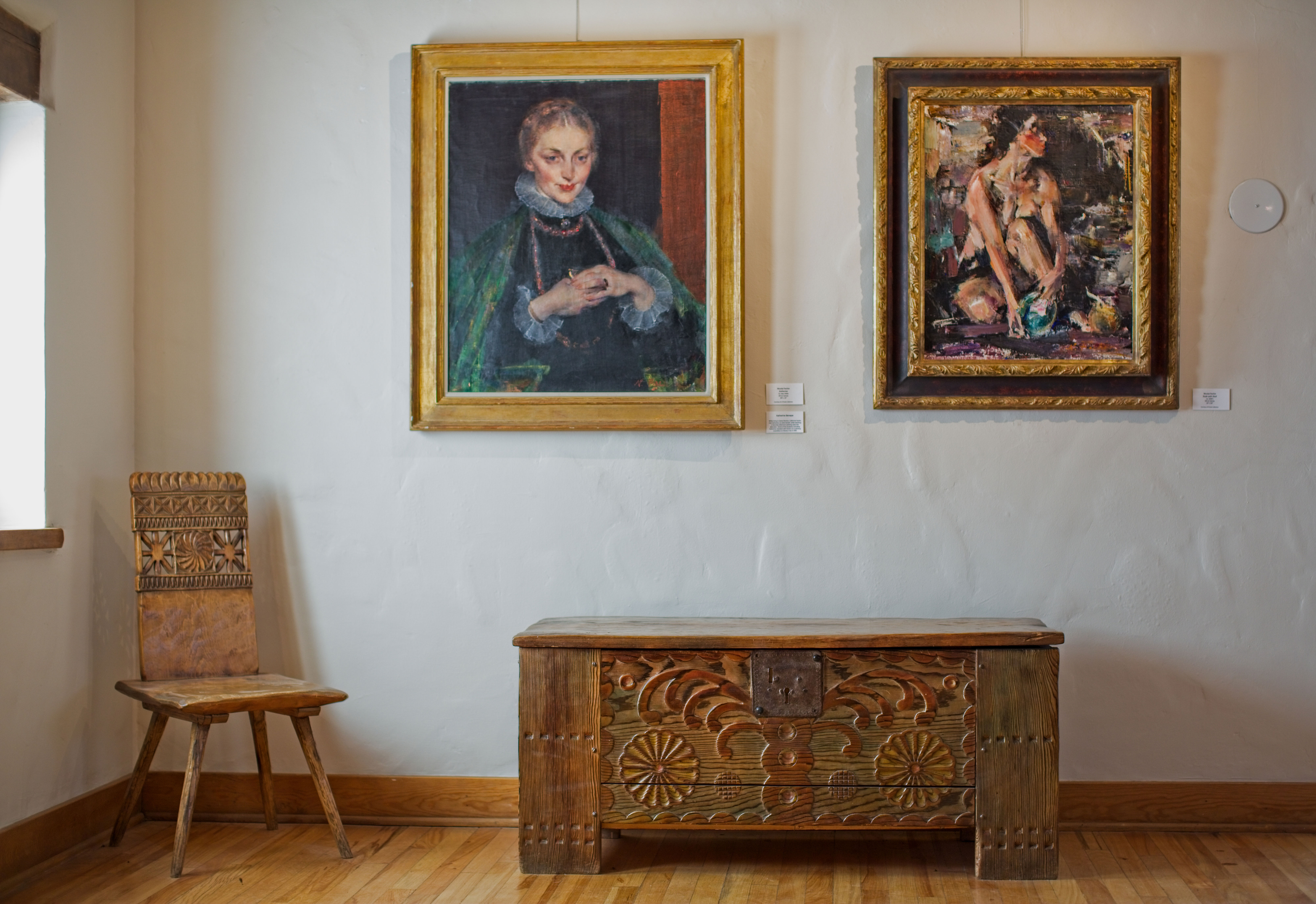 The Taos Art Museum includes Nicolai Fechin's hand-carved furniture and architectures=.