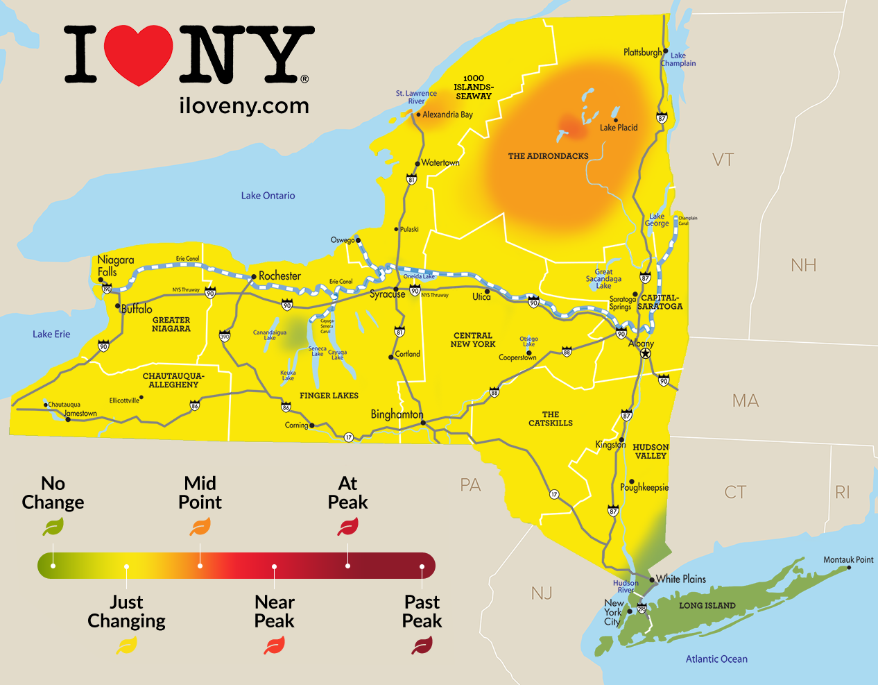 NYS Foliage Map Harriman Just Changing r/Harriman