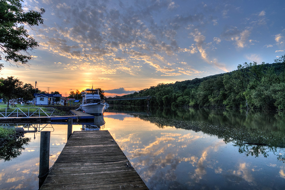 Ilion, Sunset at the Marina by Cliff Oram