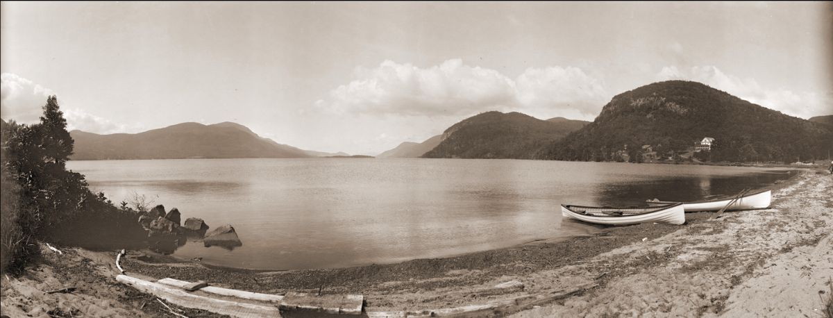 J. S. Wooley (American 1867-1930), Guide Boats, Southern View from Sabbath Day Point, Lake George, ca. 1909