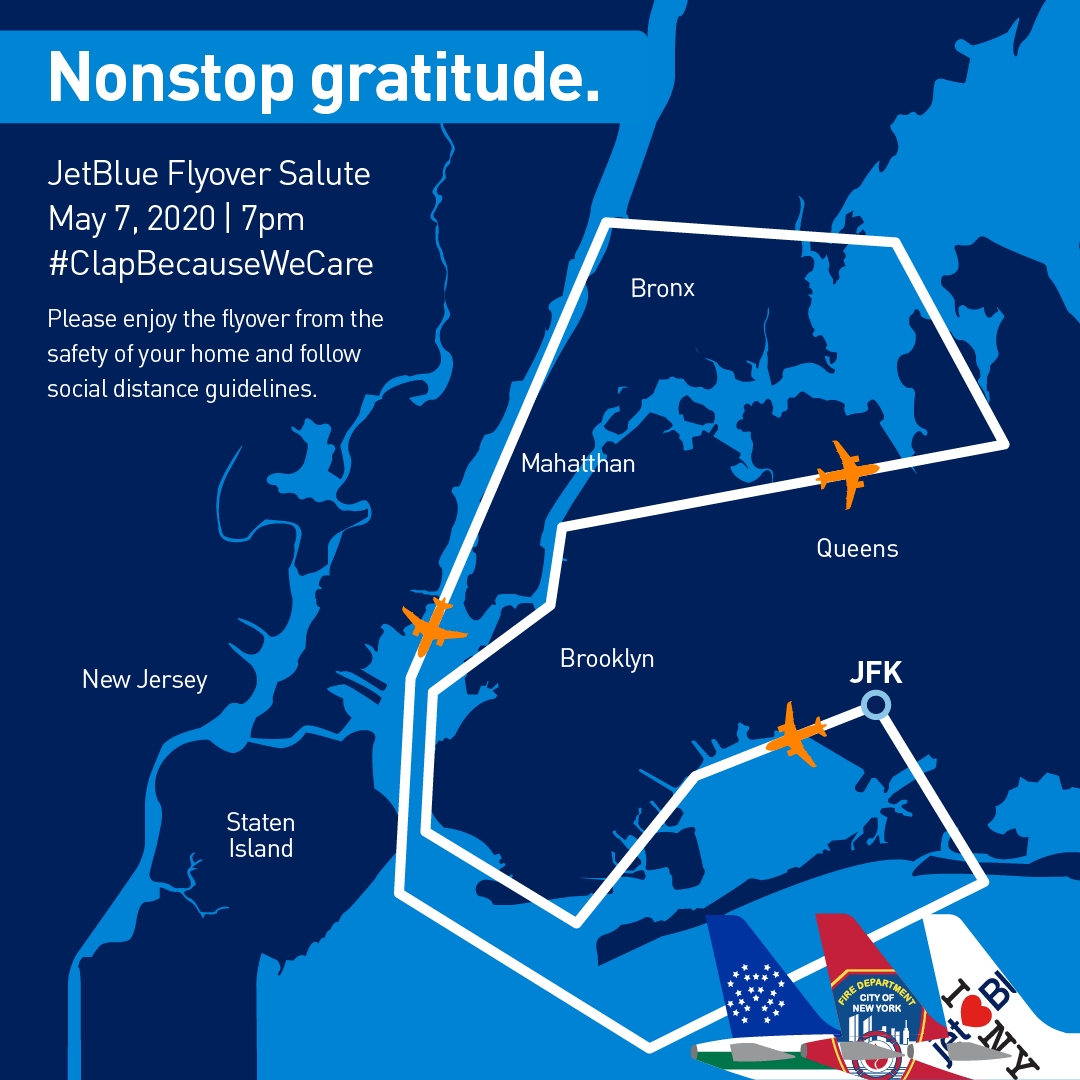 Jet Blue NYC Flyover