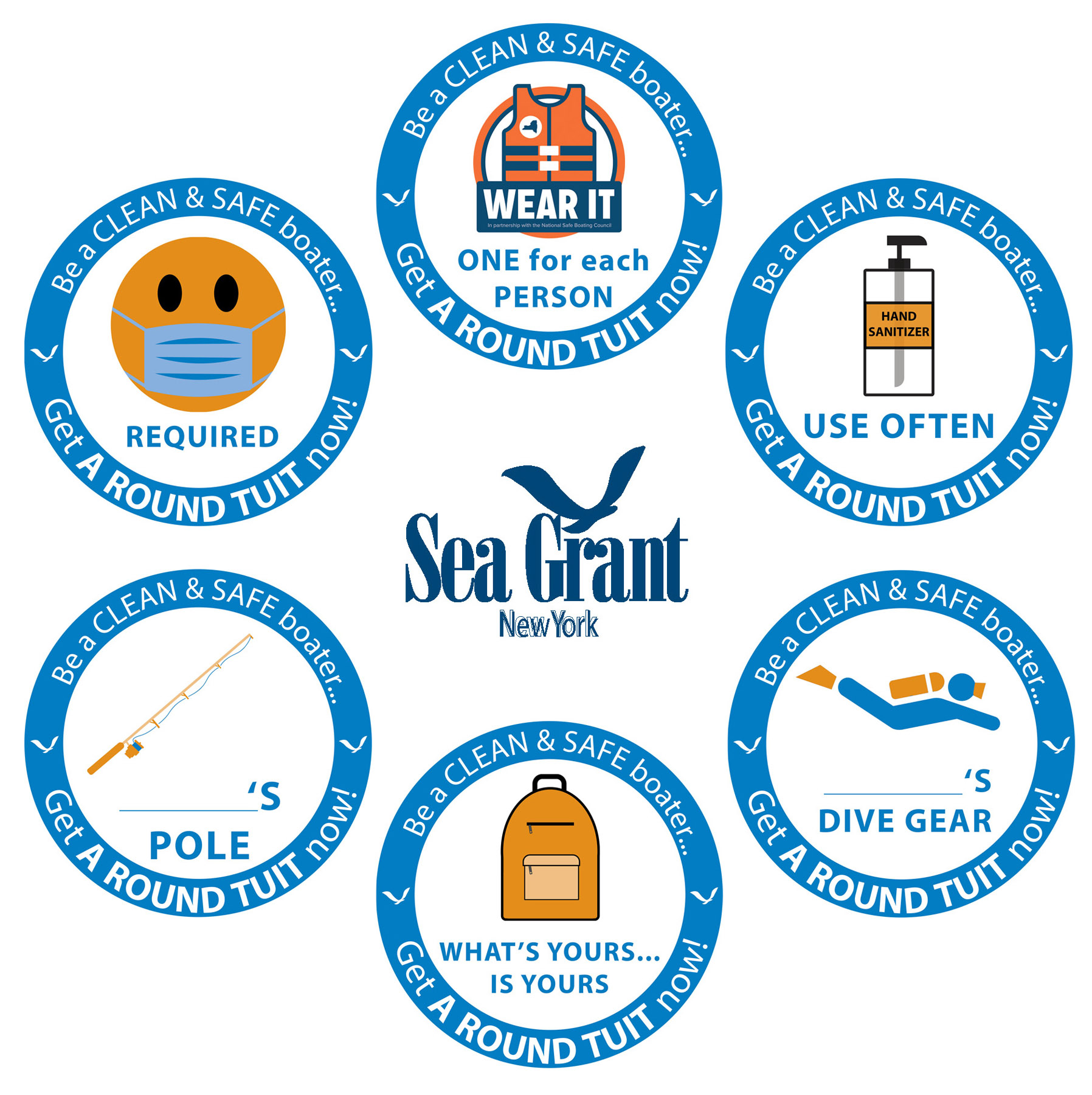 NY Sea Grant Decal Collage