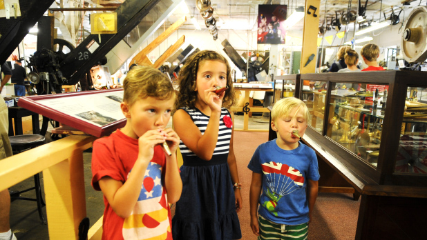 3 kids Visiting Buffalo Niagara-kazoo factory