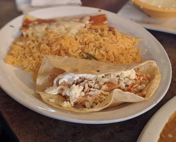 speedy gonzales enchilada taco and rice at cancun mexican restaurant in newport ky