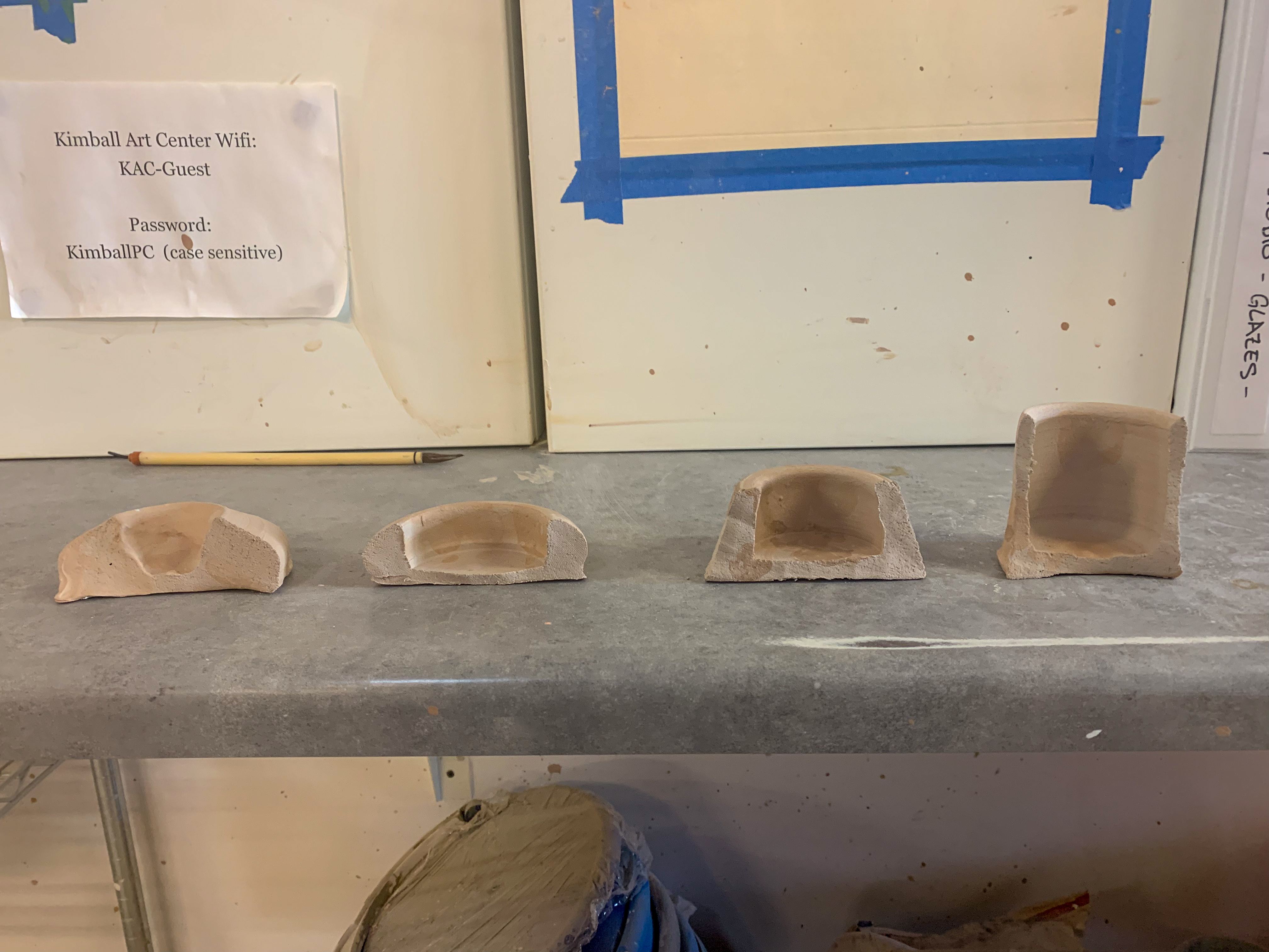 Four stages of a clay pitcher