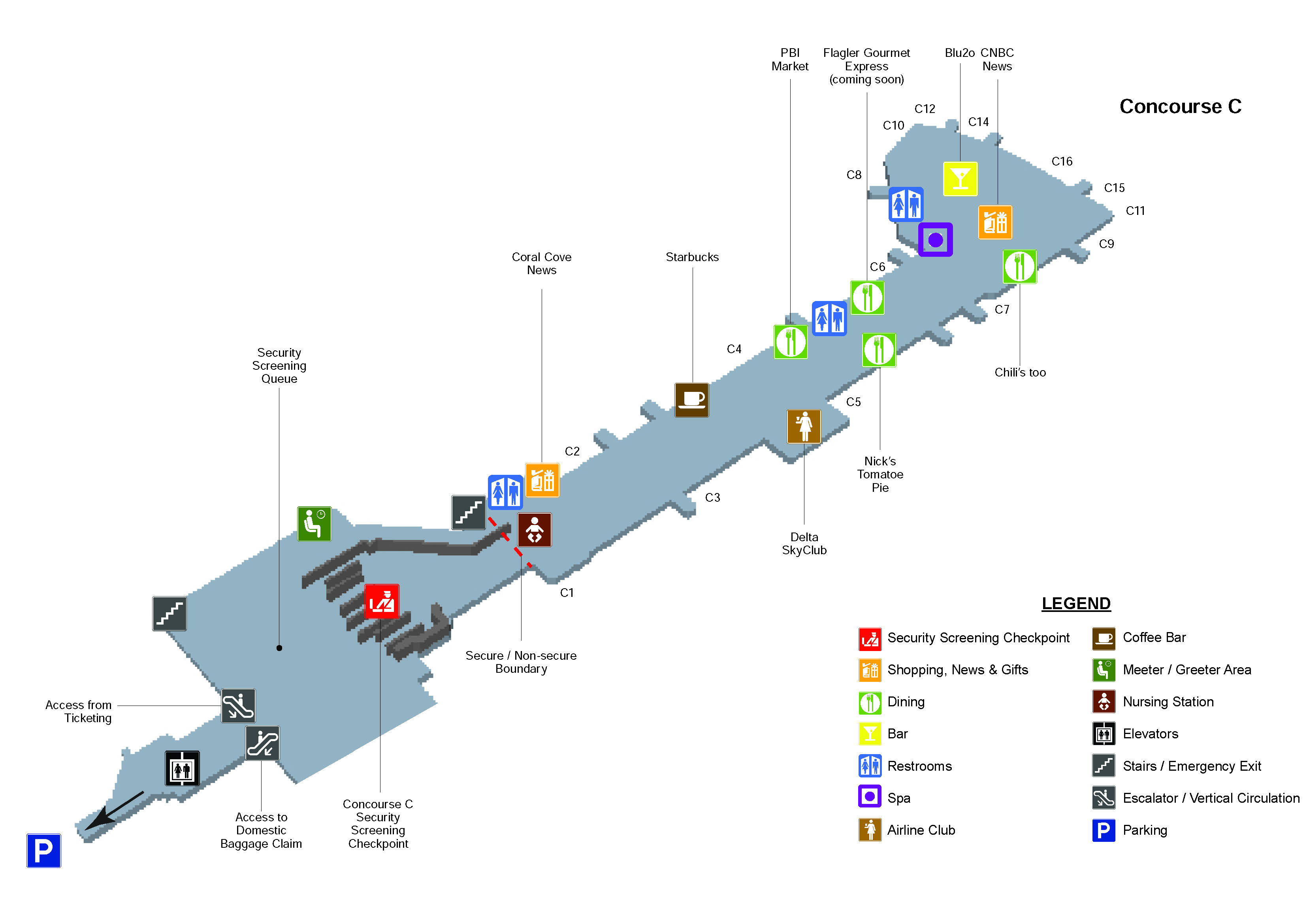 Terminal Maps Palm Beach International Airport