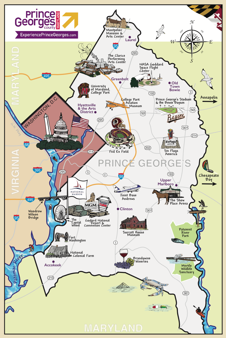 Map Of Prince George S County Maps & Visitors Center | Prince George's County, Maryland