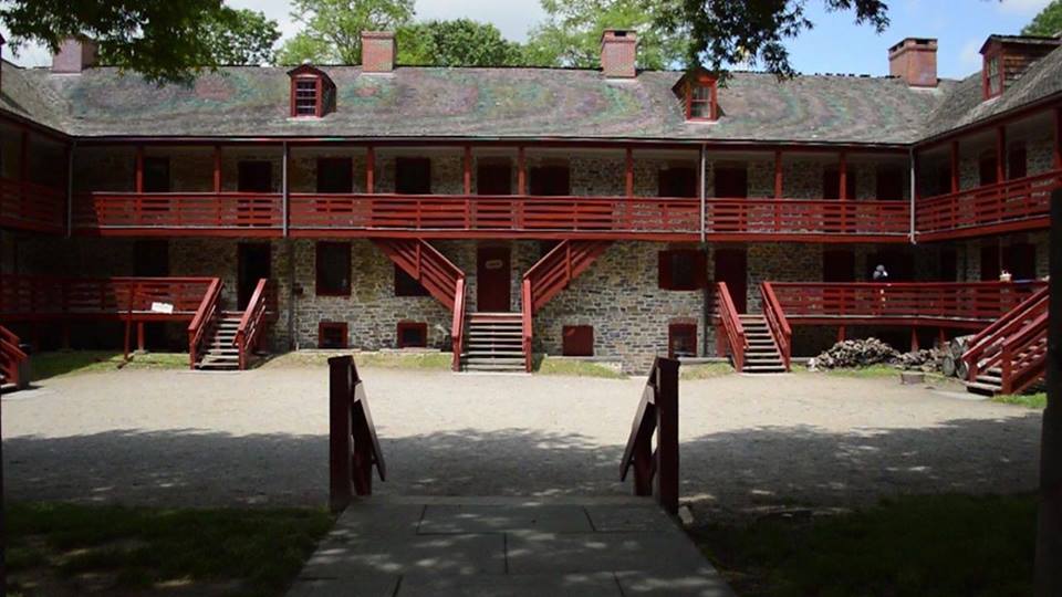 An interior view of the old barracks museum in Princeton