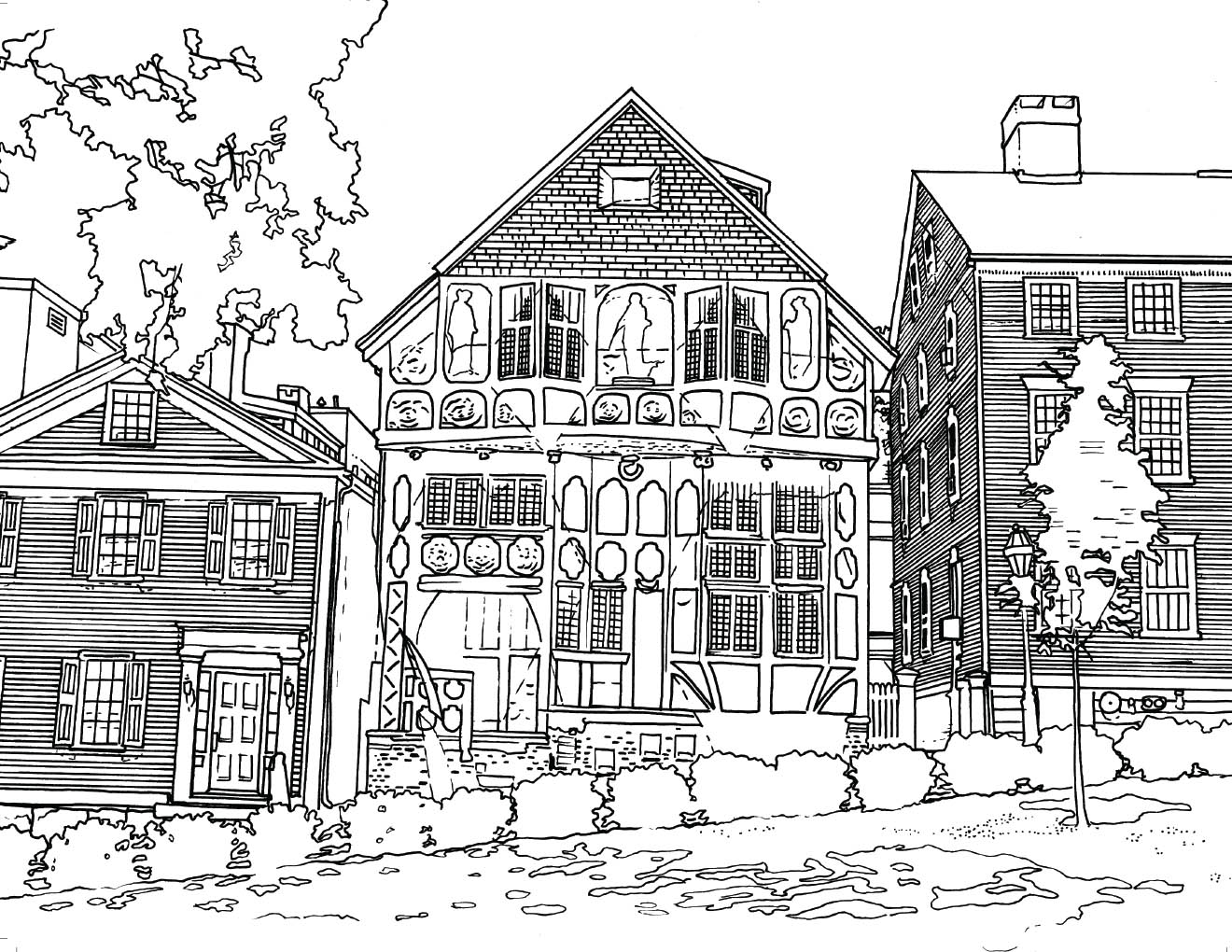 Providence coloring page - Fleu de Lys Building