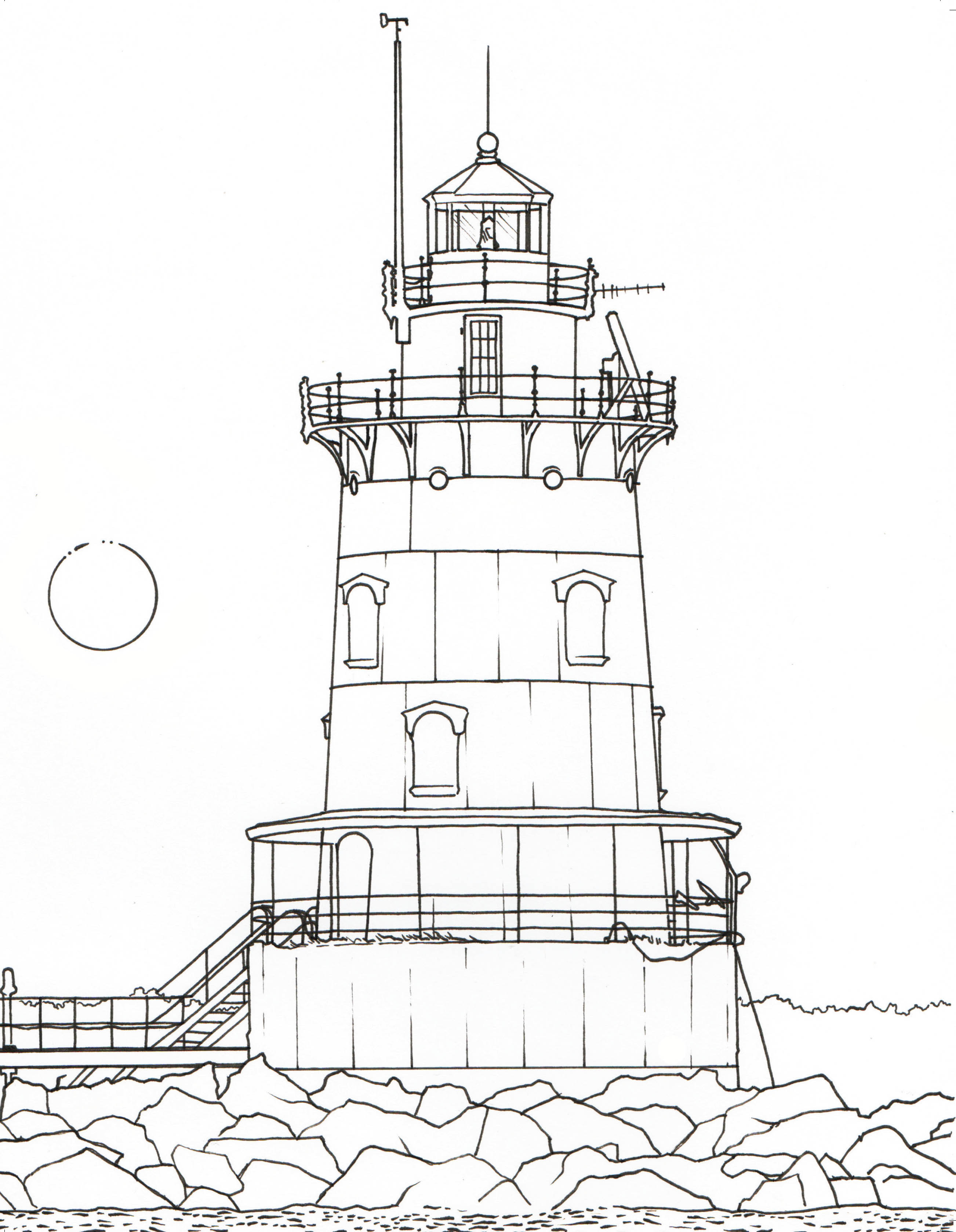 Providence coloring page - Conimicut Lighthouse