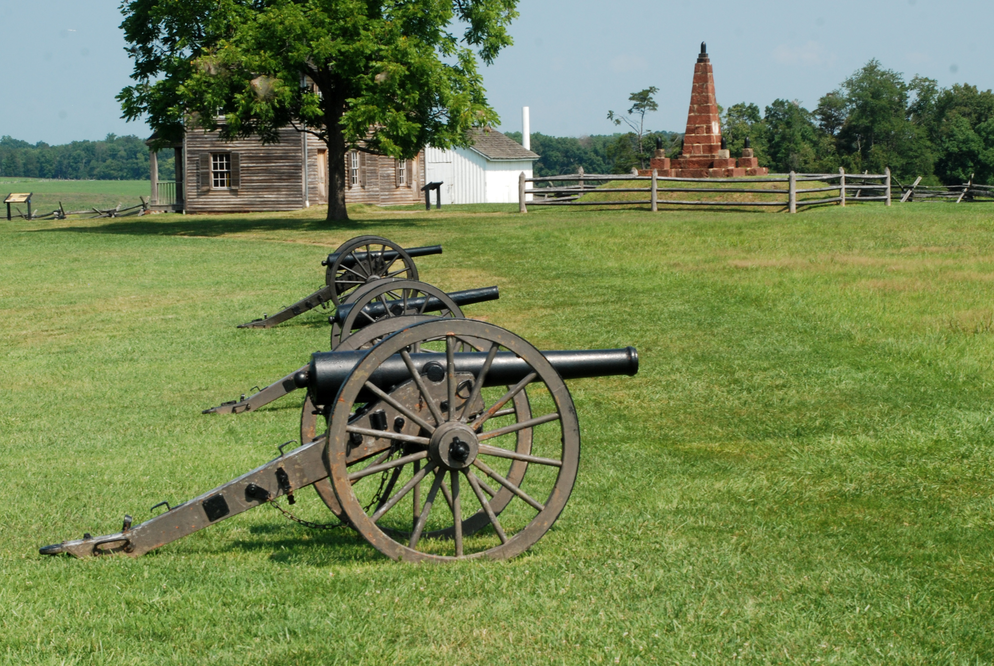 Cannons in a field
