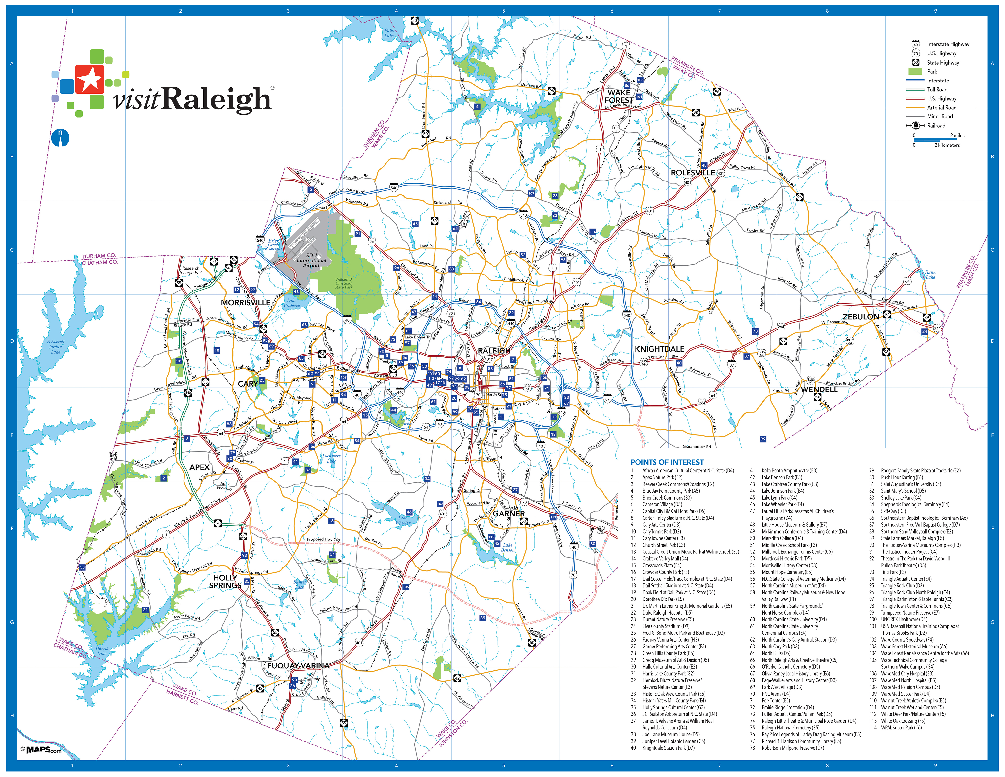 Map Of Wake County Nc Raleigh, N.c., Maps | Downtown Raleigh Map