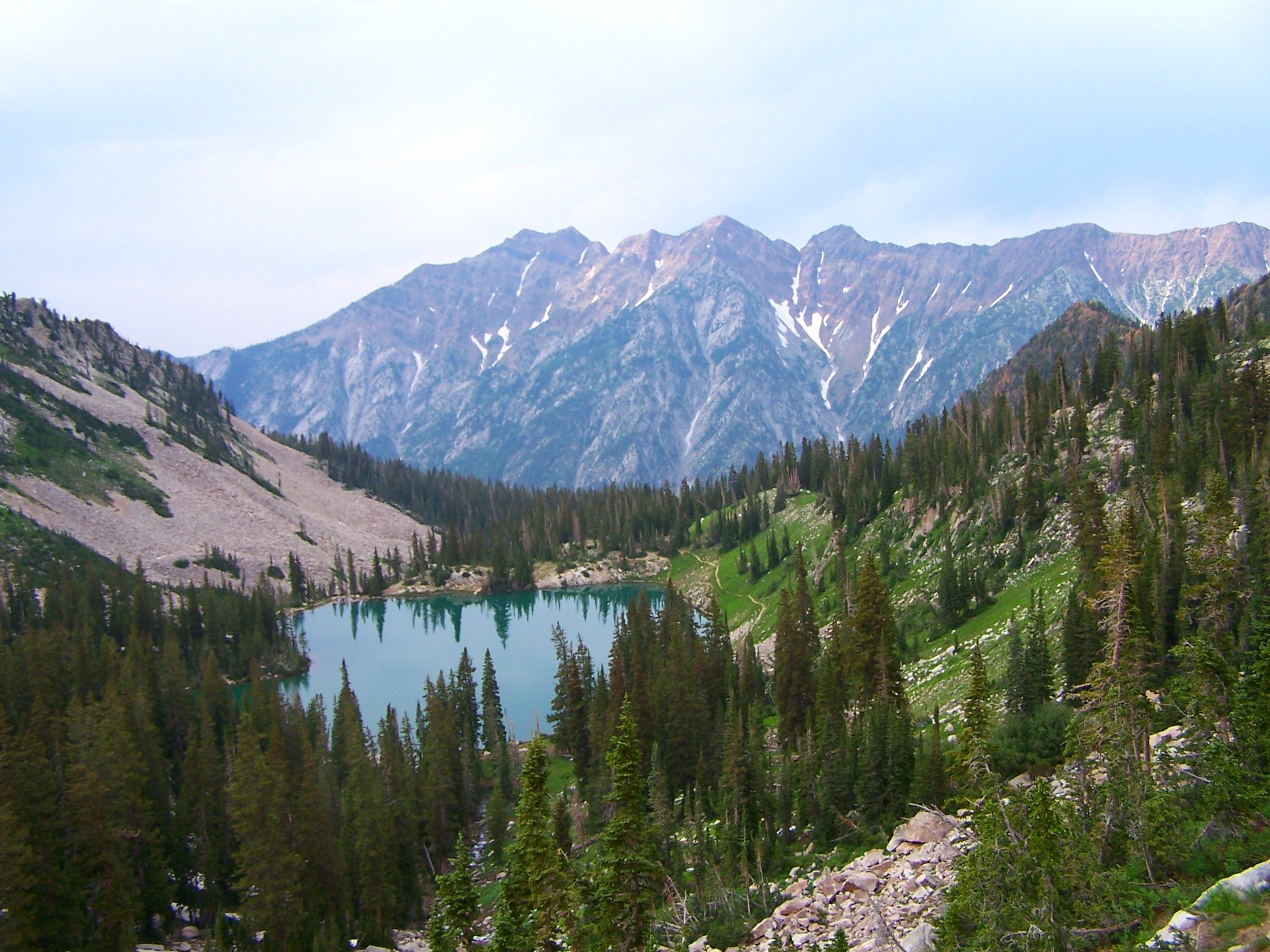Lower Red-Pine Lake, with Broads Fork Twin Peaks in the background