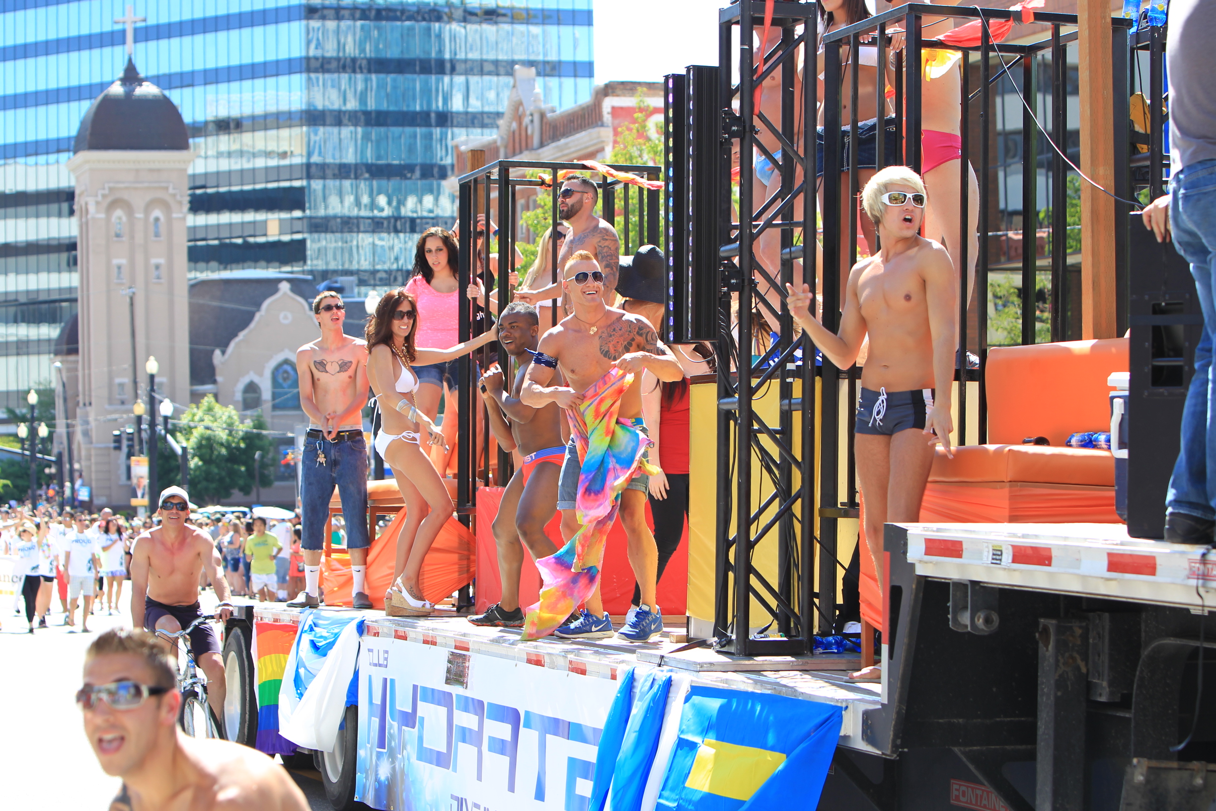 Dancers on Float in Pride Parade