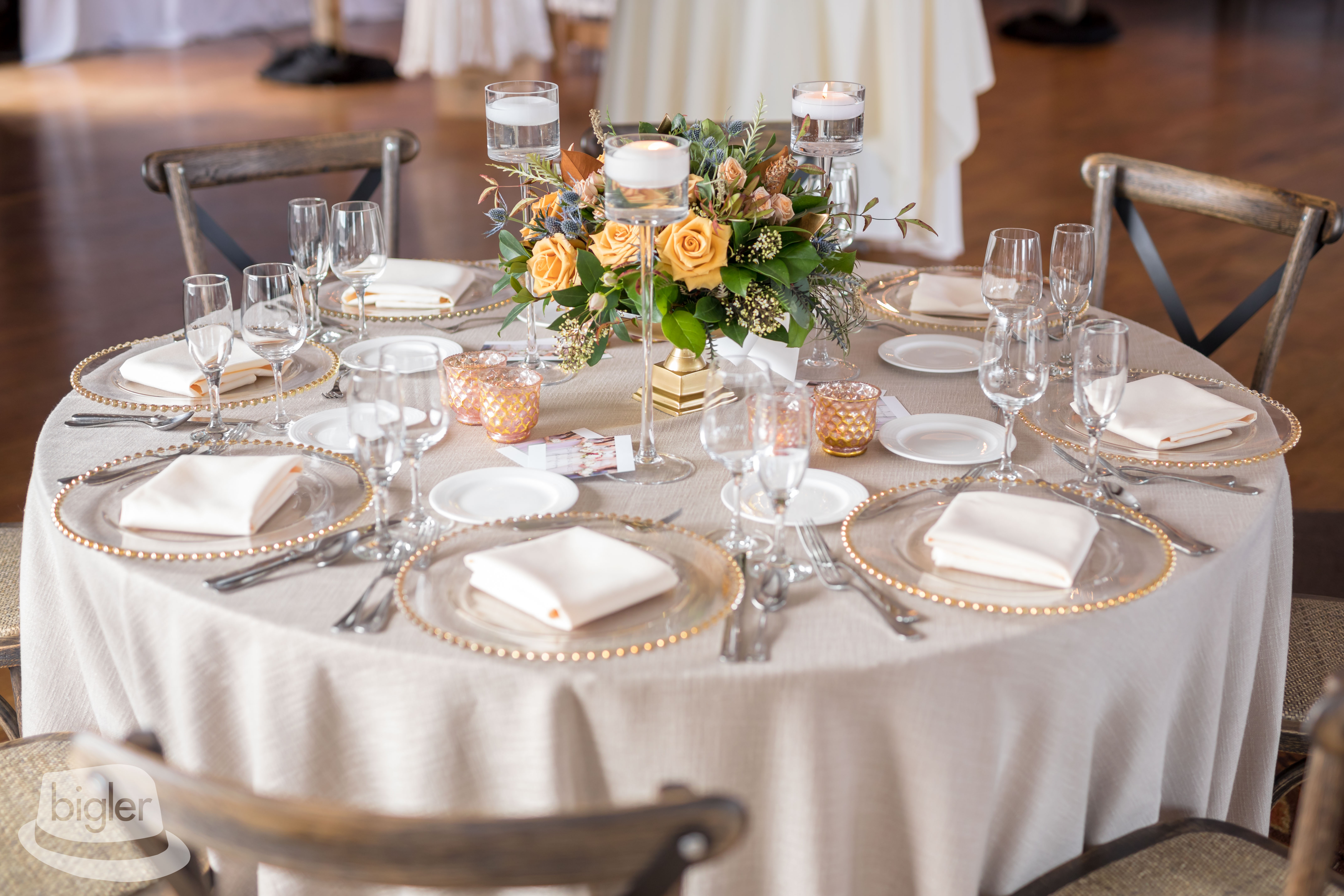 Table set for a wedding