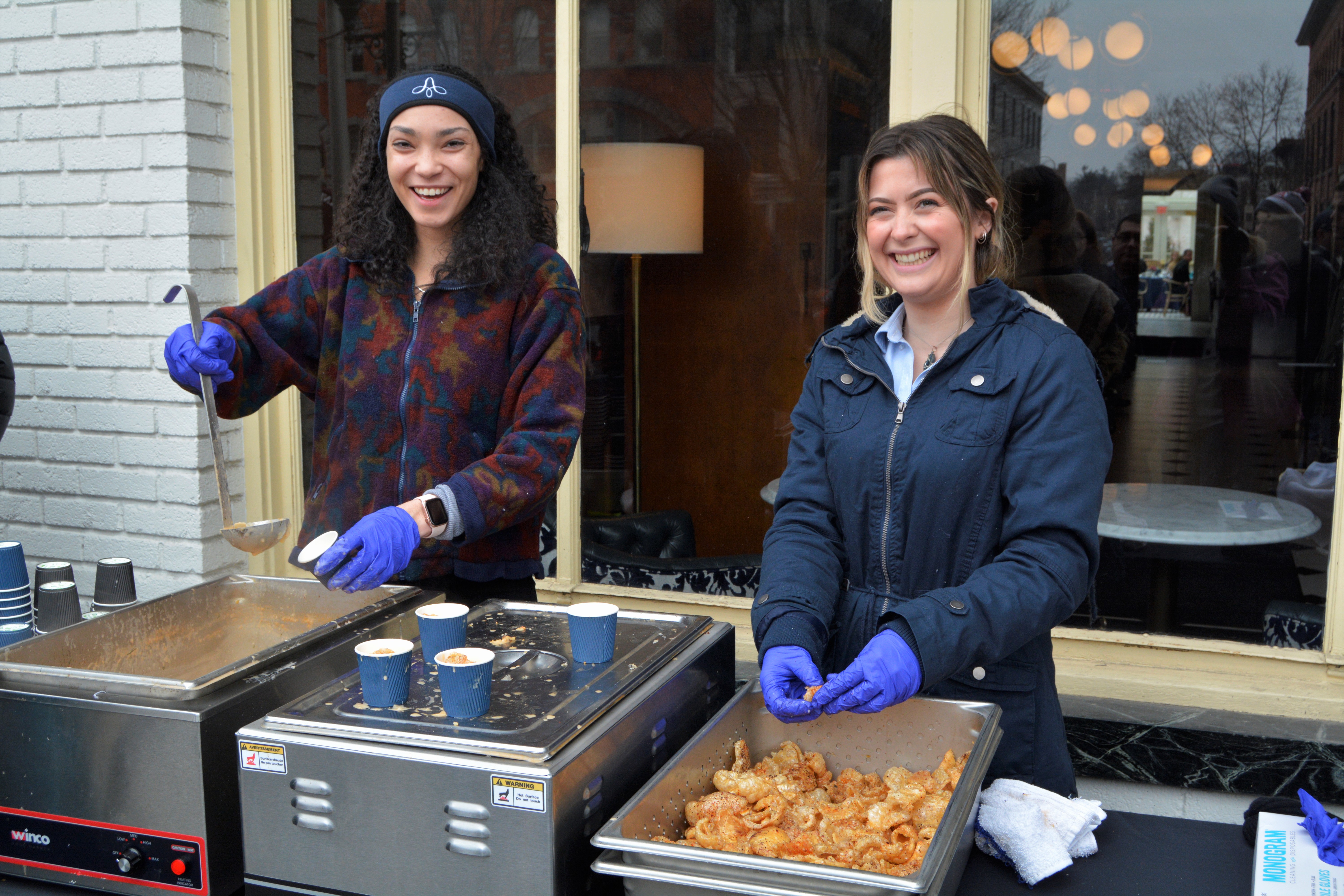 Serving chowder at Adelphi