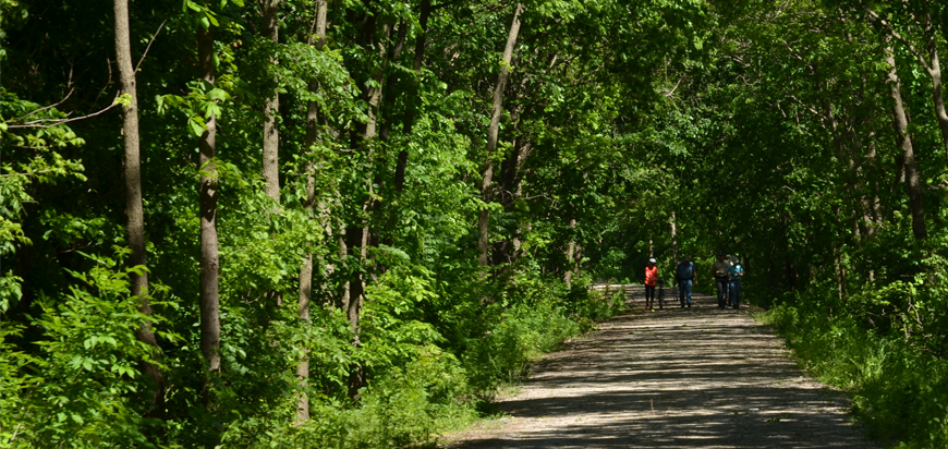 Bike riders enjoying the Flint Hills Nature Trail in Ottawa, KS