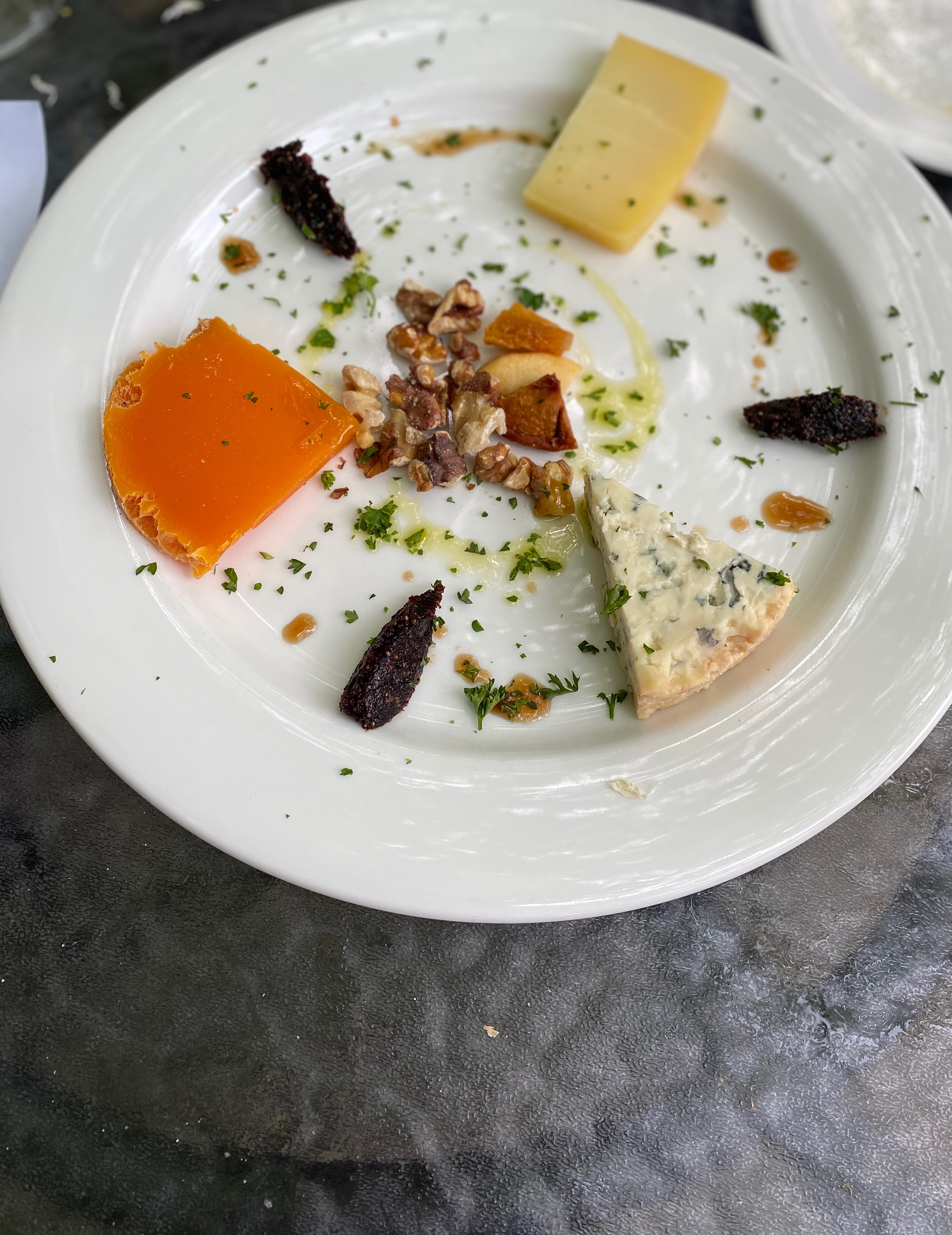 Cheese Board Blue Fourme d'Ambert, Aged Mimolette, Aged Raclette