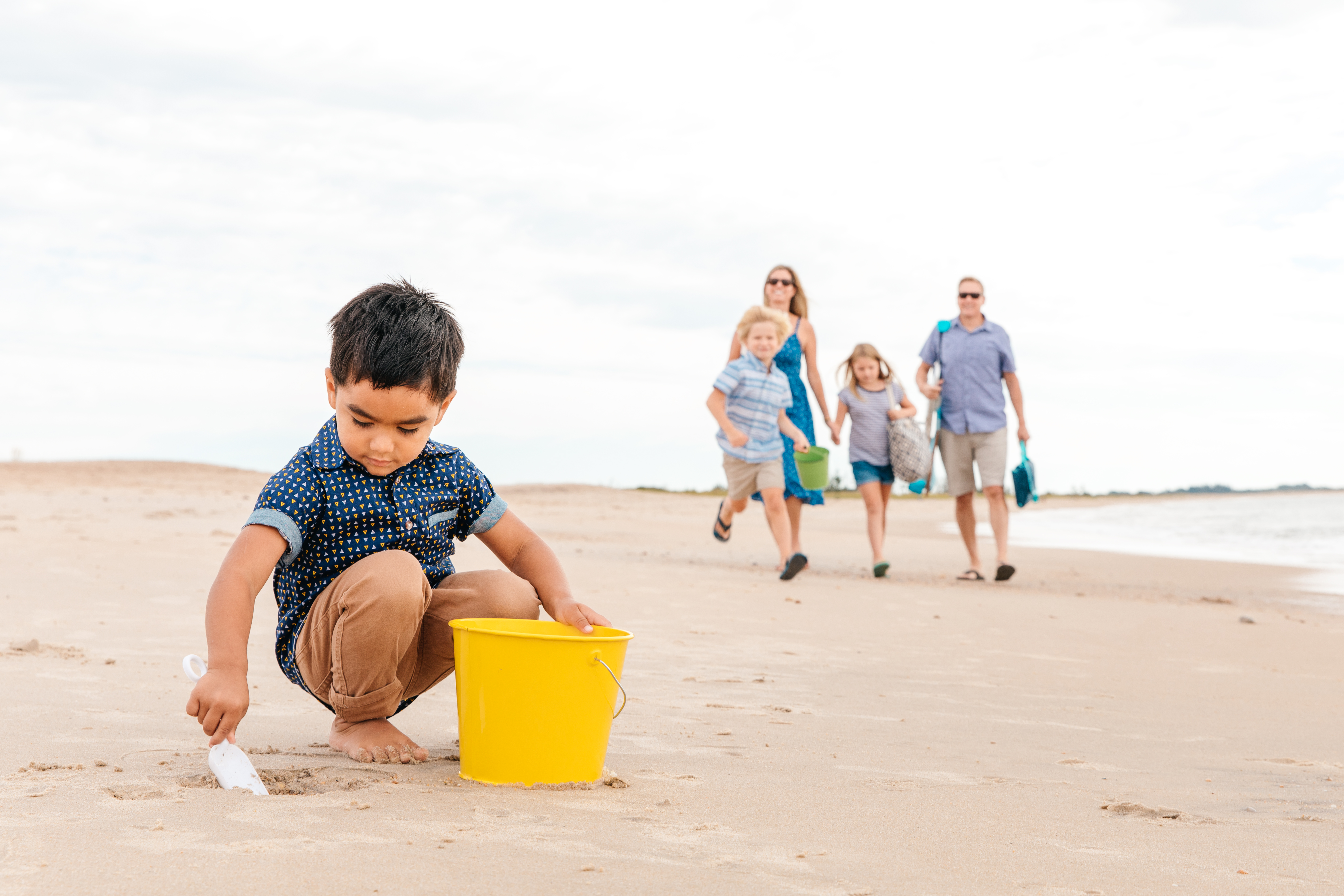 Family on the beach