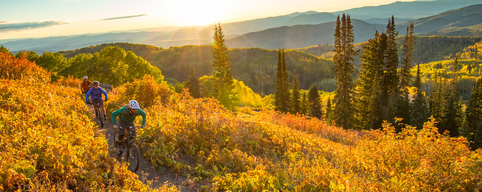 Mountain Biking on the Flash of Gold trail in Steamboat Springs, Colorado