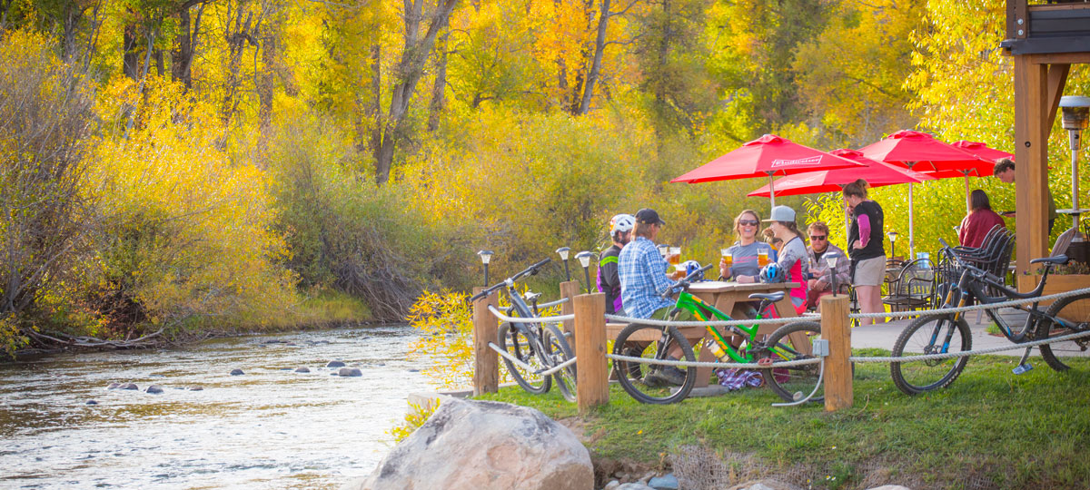 Stop for a beer after a long bike ride in Steamboat Springs, Colorado.