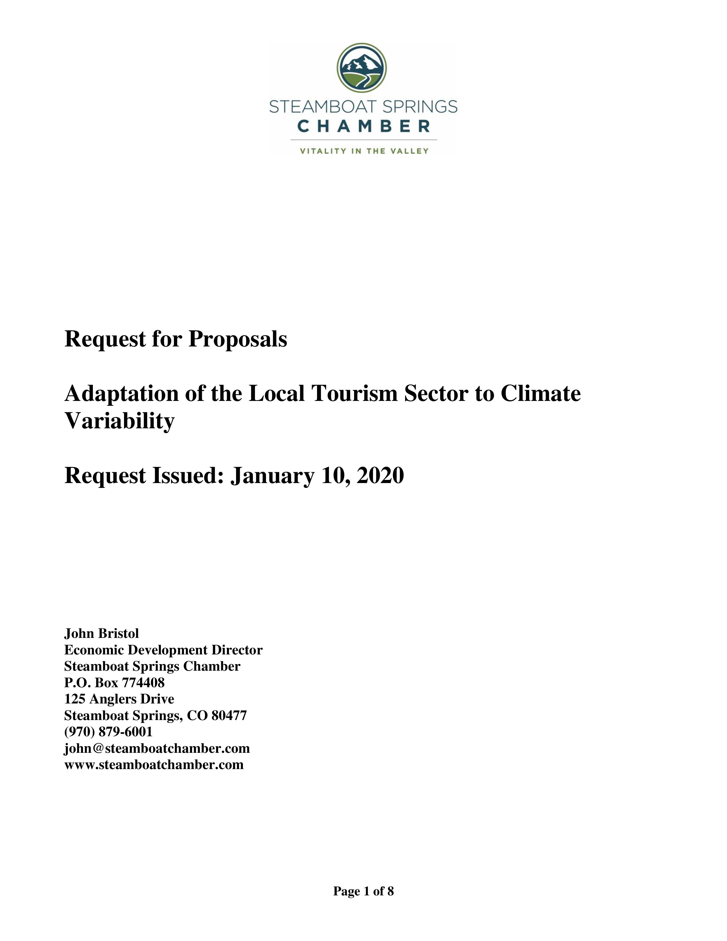Adaptation of the Local Tourism Sector to Climate Variability