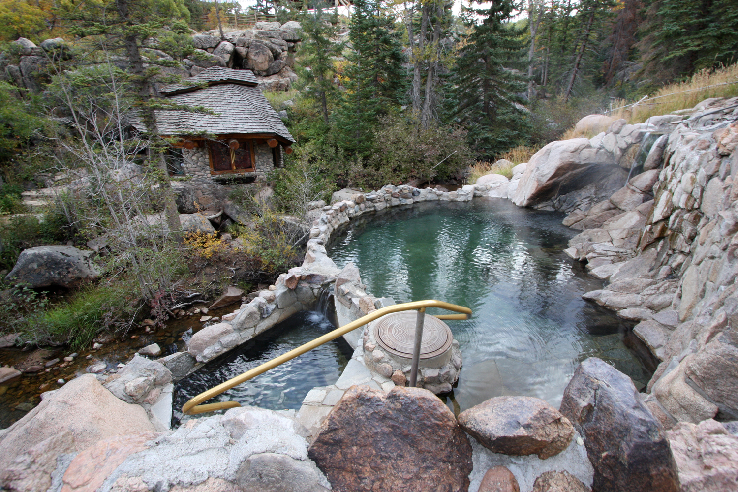 Strawberry Park Hot Springs is located outside of Steamboat Springs, Colorado