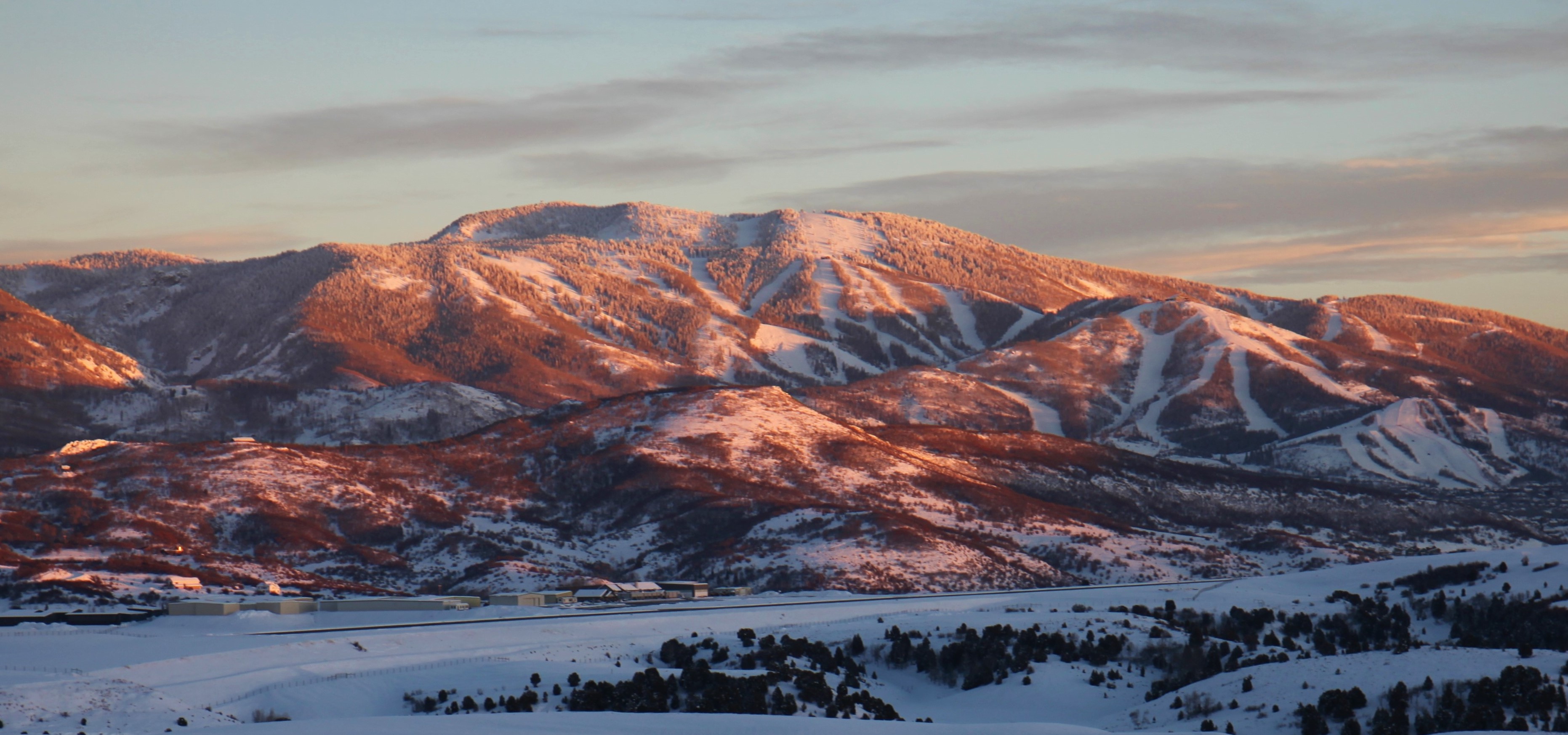 Mt. Werner glows over Steamboat Springs, Colorado