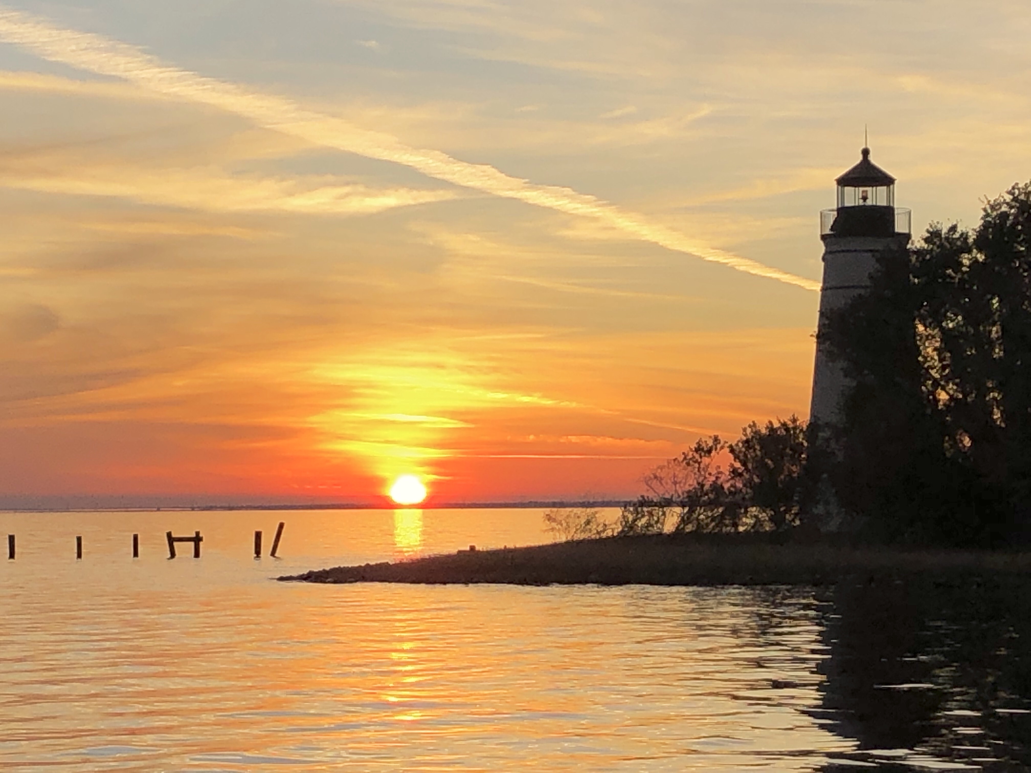 Madisonville Lighthouse, taken by cc, sunset