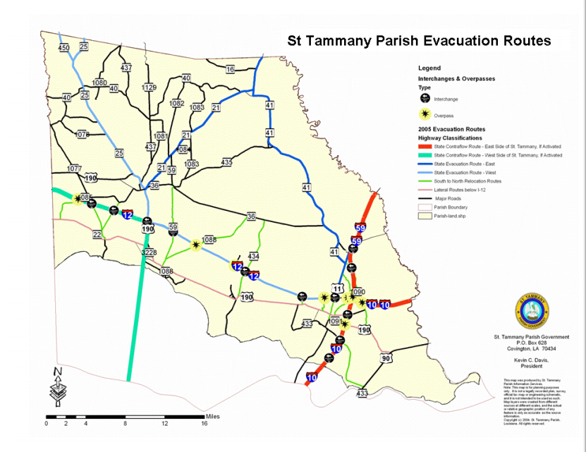 St. Tammany Hurricane Evacuation Route
