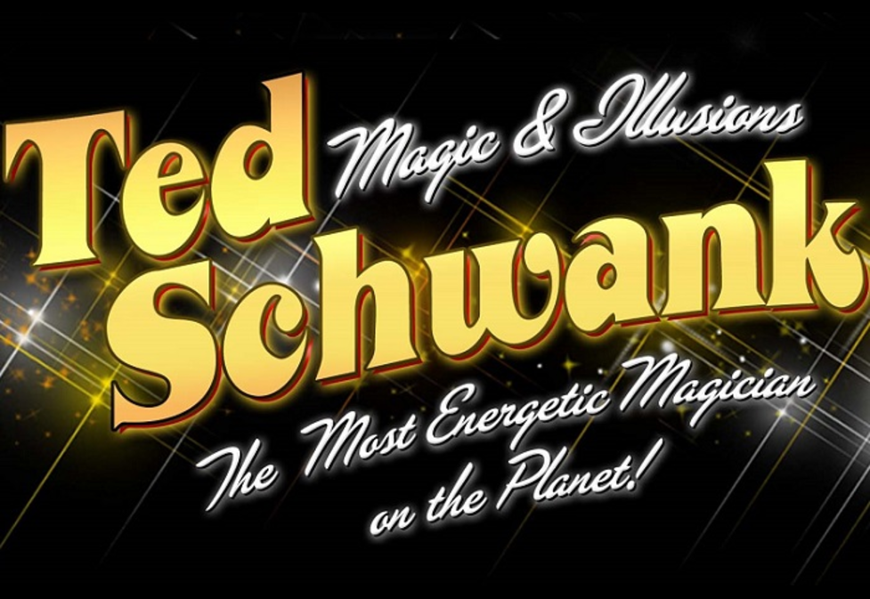 Promotional poster for Magic in the Plaza with Ted Schwank