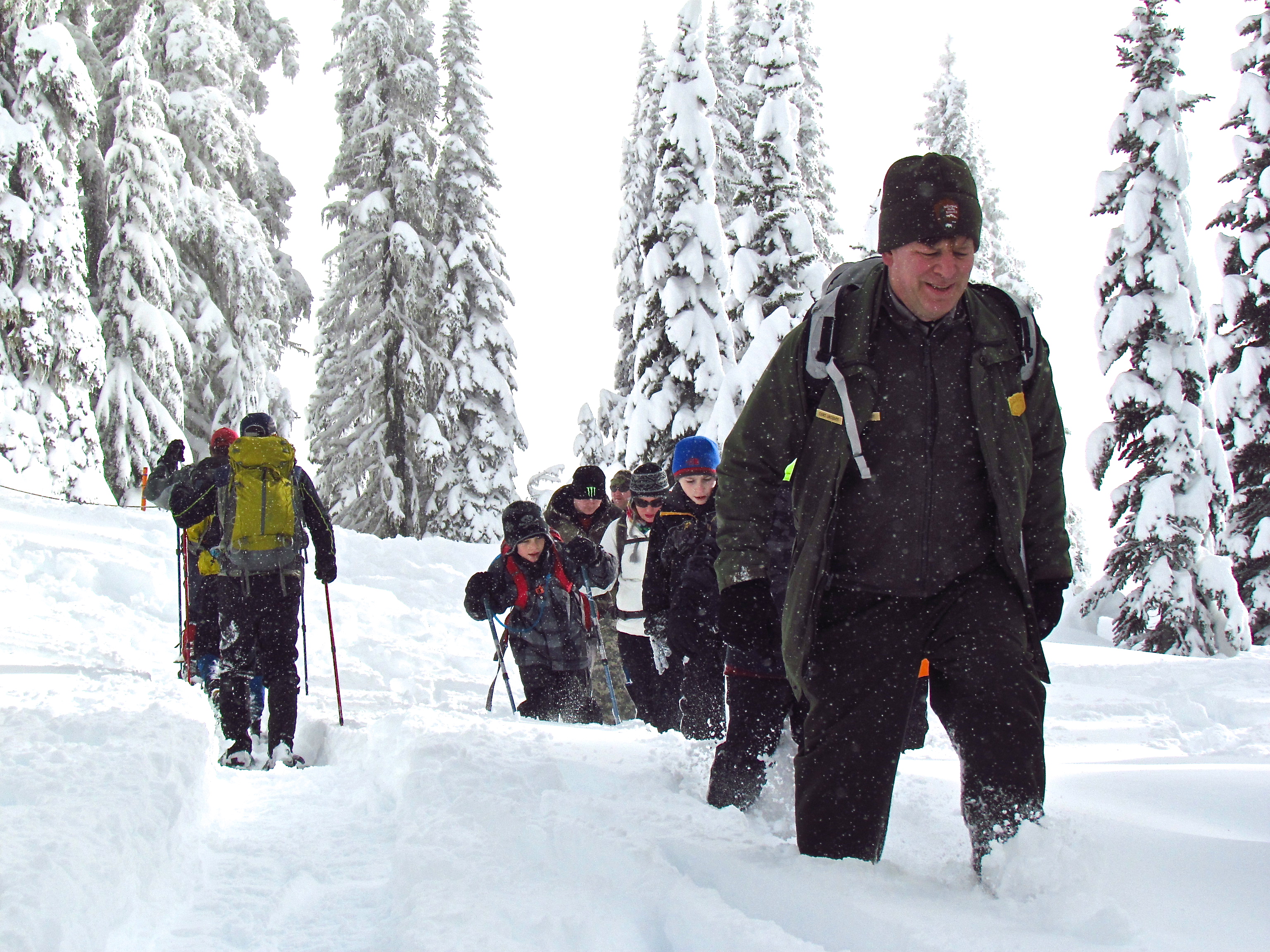 Ranger-led snowshoe walk at Mount Rainier's Paradise recreation area