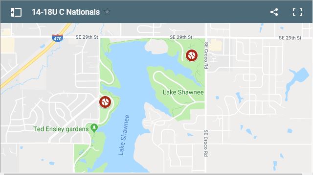 Lake Shawnee Map for USSSA