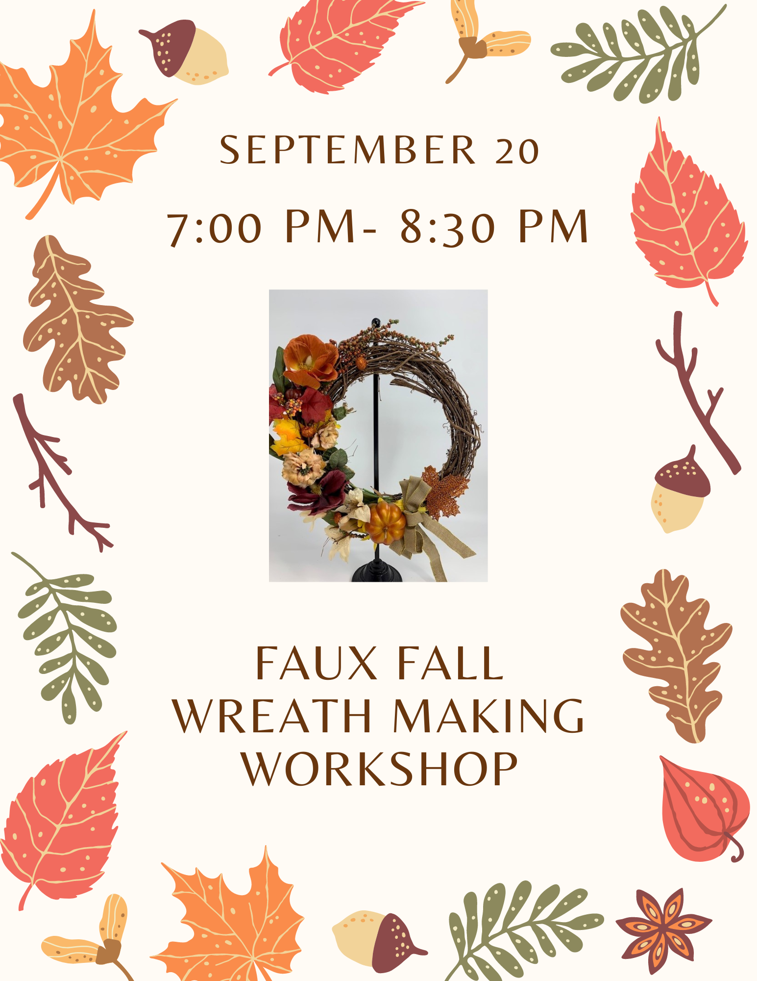 Faux Fall Wreath Making Doylestown, PA