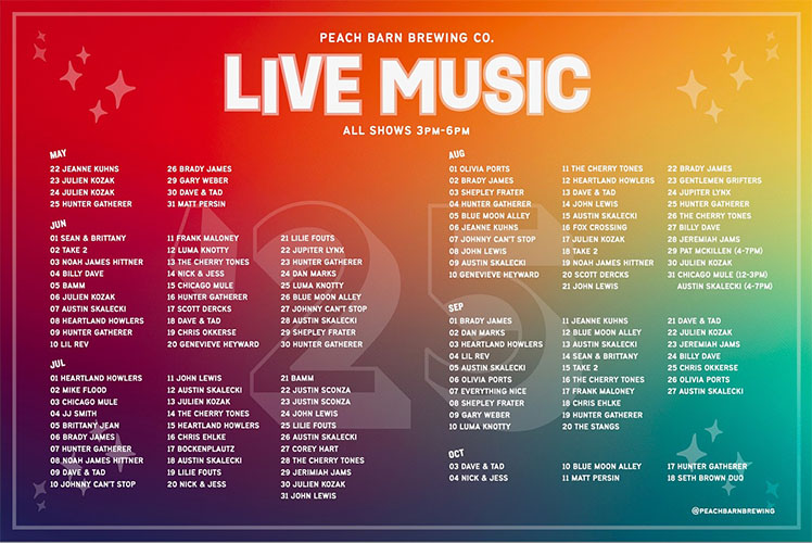 Live music at Peach Barn Brewing: Julien Kozak