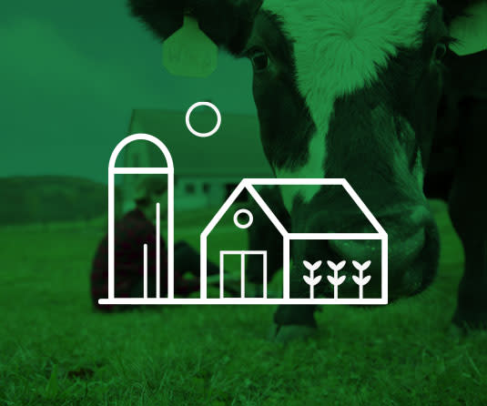 The green and white farms icon