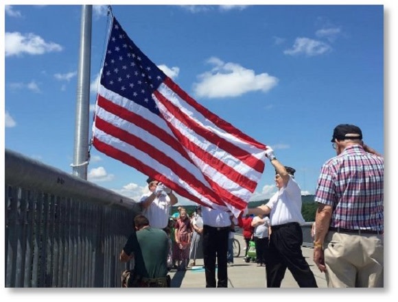 Flag-Changing Ceremony on the Walkway Over the Hudson