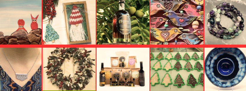 Collage of various crafts at the Hudson Valley Art Market