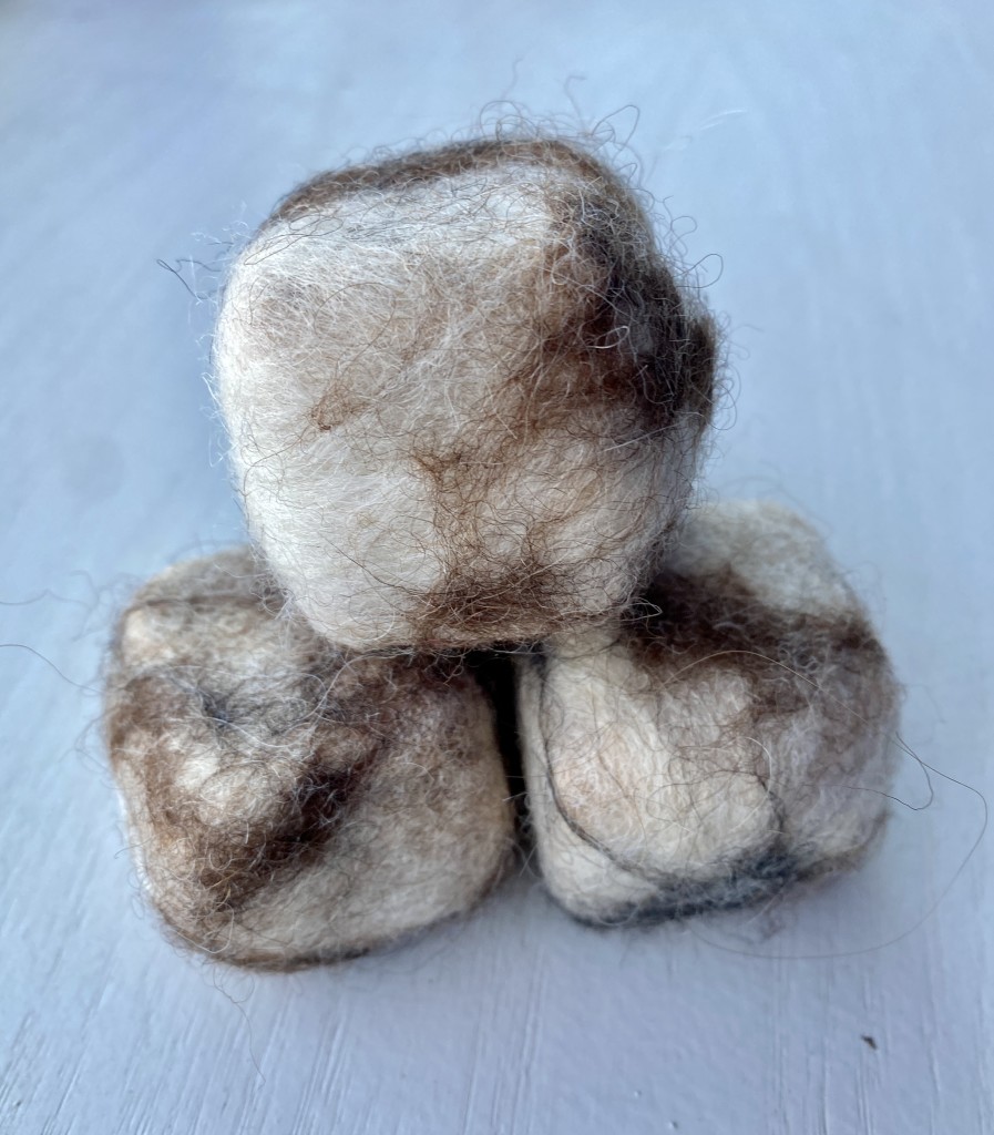 A colorful example of a loofah made at Clover Brooke Farm in Hyde Park