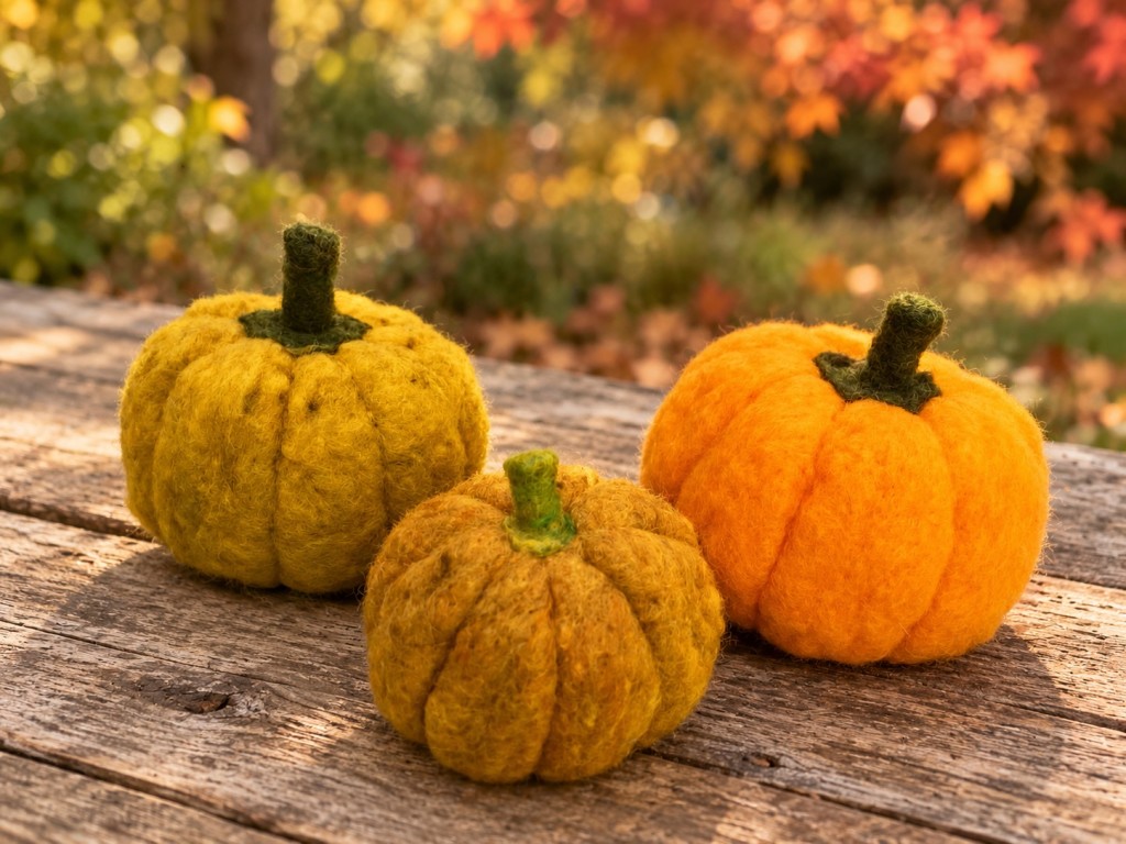 Learn to Needle Felt Pumpkins at Clover Brooke Llama and Alpaca Farm