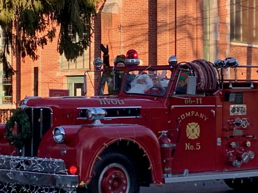 Santa on firetruck