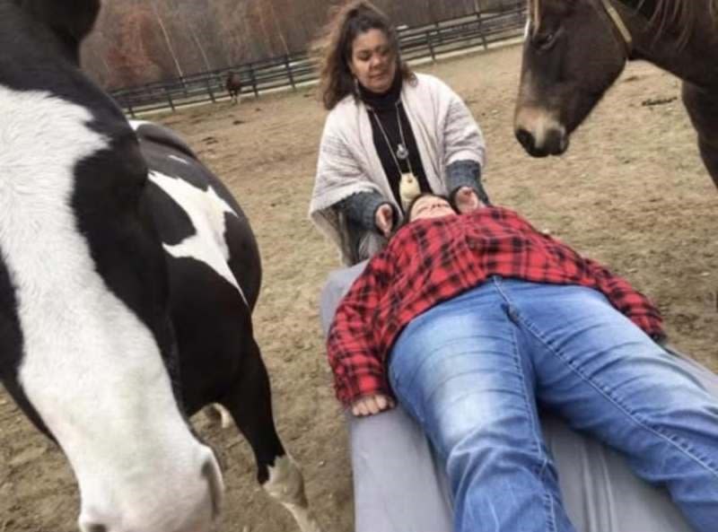 Community Group Reiki Experience with Horses at Lucky Orphans Horse Rescue